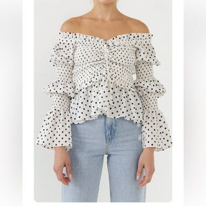 NWT· ENGLISH FACTORY POLKA DOT TOP